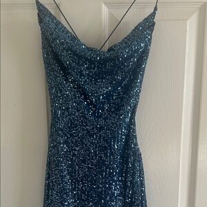 Windsor Sparkling Navy Backless Dress